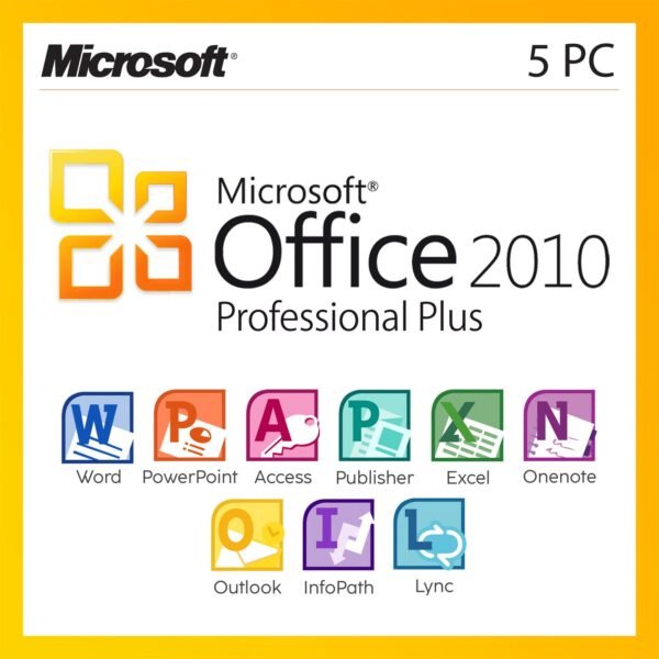 Microsoft Office 2010 Professional Plus for 5 PC - Lifetime License Key