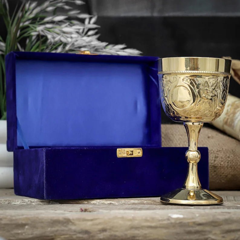 Handmade Engraved Brass Chalice Goblet | Gothic Medieval Wine Goblet - Image 6