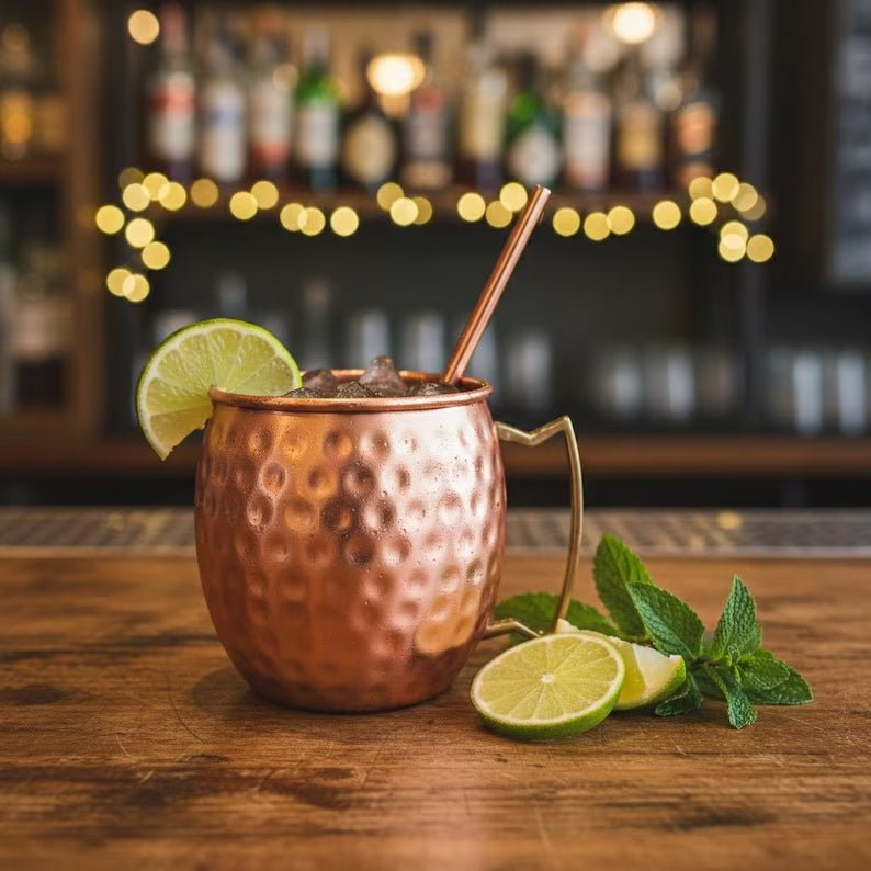 Handmade Hammered Copper Moscow Mule Mugs with Gold Handles – Single, Set of 2 or Set of 4 - Image 2